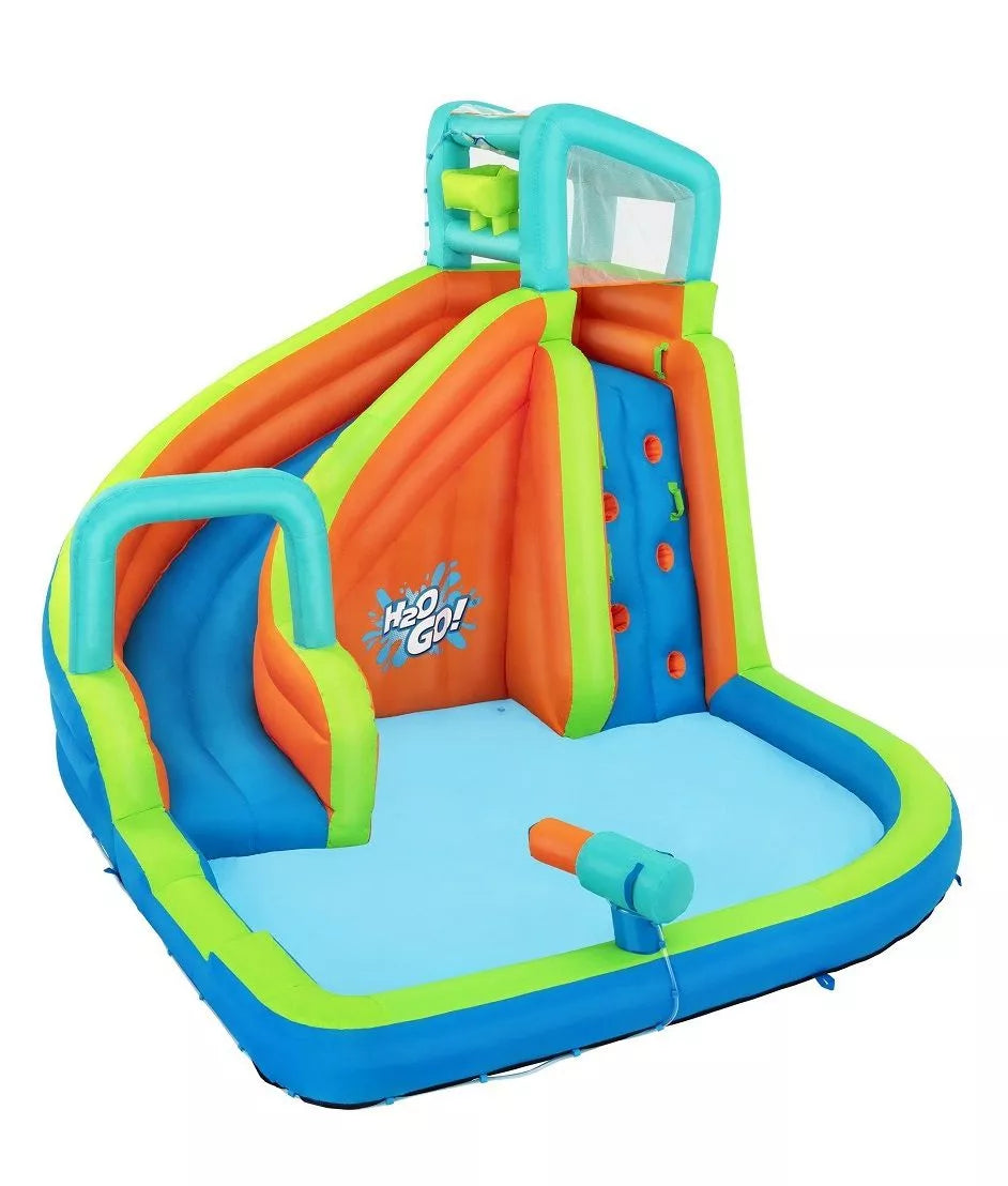 פארק מים מתנפח BESTWAY H2OGO מגלשה + קיר טיפוס + תותח מים ‎3.65×3.20×2.70‎ מ׳ | מק״ט ‎53408‎ |