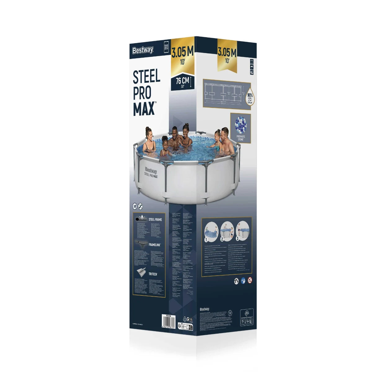 בריכת צינורות אפורה 305X76 סמ 56408 מבית BESTWAY