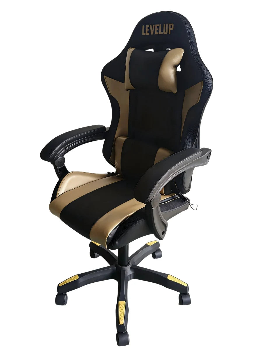 כיסא גיימינג בצבע זהב 7008RGBG מבית LEVEL UP