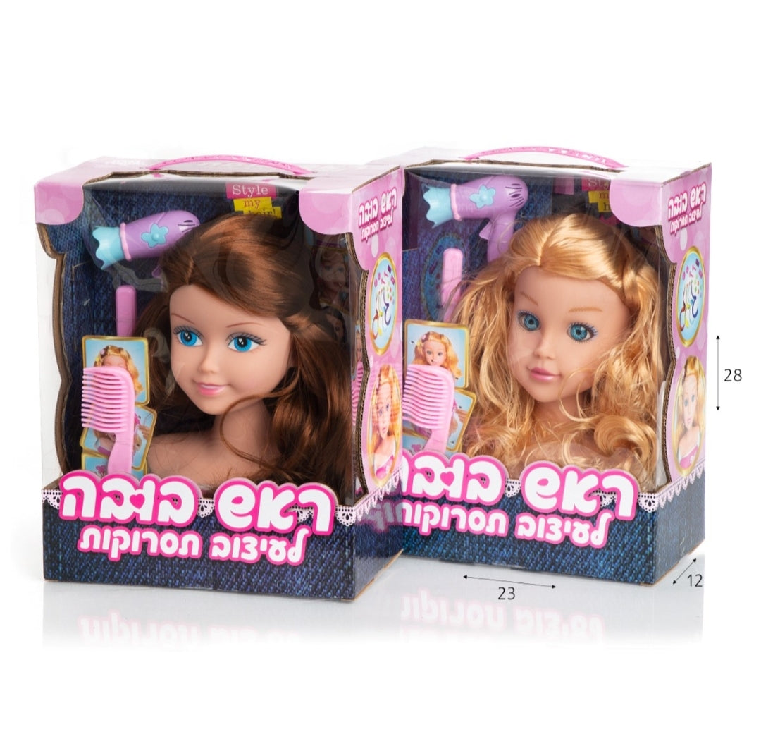 ראש בובה לעיצוב תסרוקות