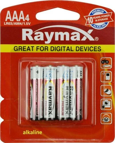 סוללות AAA4 אלקליין 19004110 מבית RAYMAX