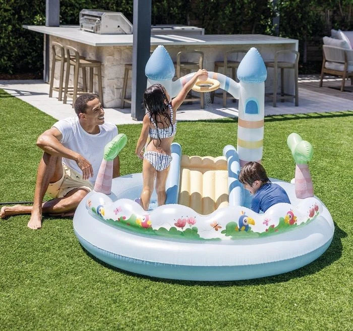 בריכת פעילות מתנפחת לילדים טירת חד קרן כולל נחום תקום 56148 מבית INTEX