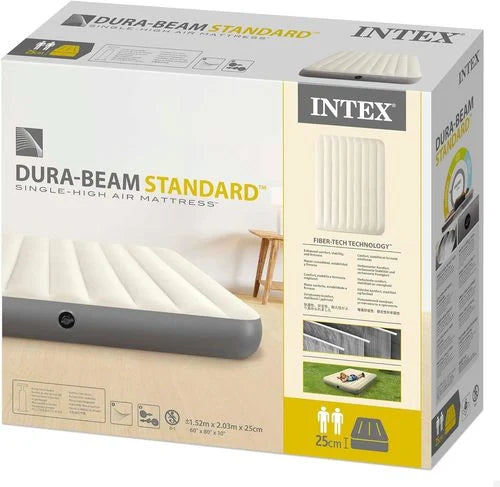 מזרן מתנפח זוגי Queen Dura-Beam ‎203×152×25‎ ס״מ | INTEX | מק״ט ‎64103‎