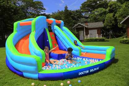 מתנפח מים ענק פלוס שתי מגלשות W73002 מבית DOCTOR DOLPHIN