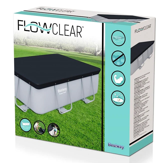כיסוי לבריכה מלבנית מסגרת אפור PVC 282X196X84 58442 מבית BESTWAY