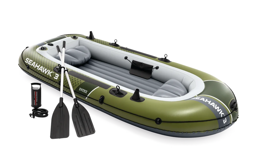 סט סירה מתנפחת SeaHawk ל-3 אנשים כולל משוטים ומשאבה 295×137×43 ס״מ | INTEX | מק״ט 66333