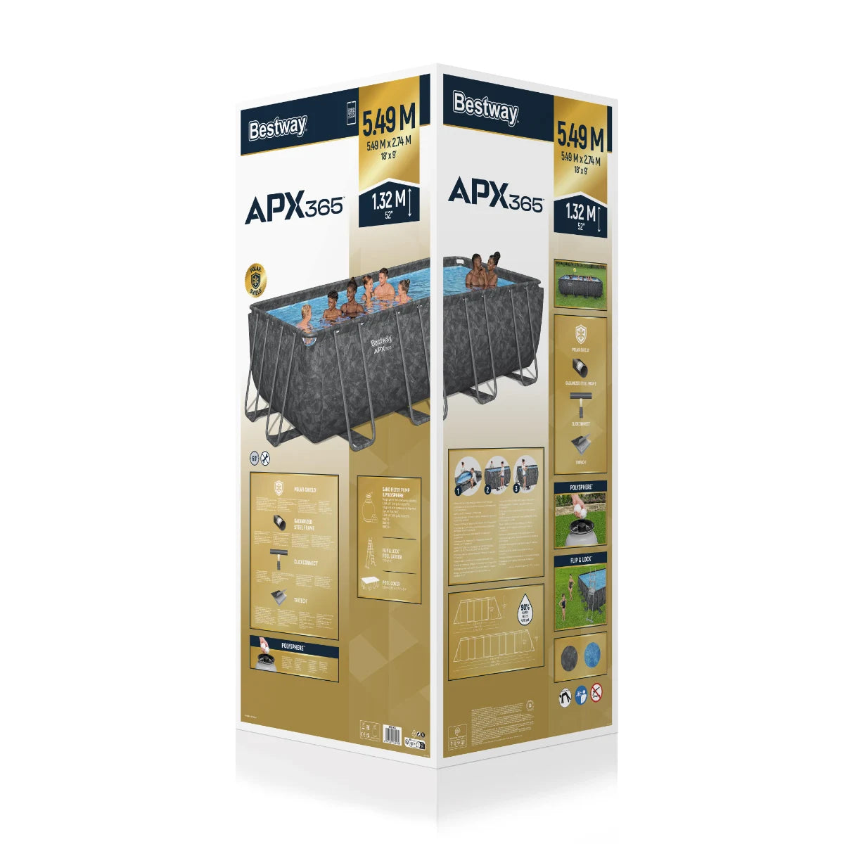 בריכת אולטרה מלבנית APX 365 ערכת יצרן 549X274X132 סמ 561KA מבית BESTWAY