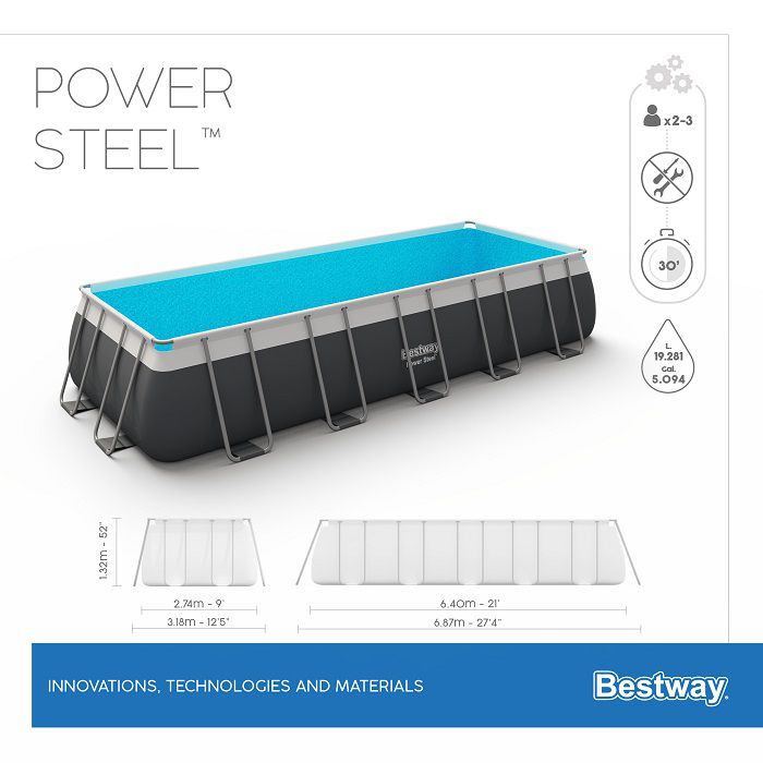 בריכת אולטרה steel pro max 640X274X132 5612B מבית BESTWAY
