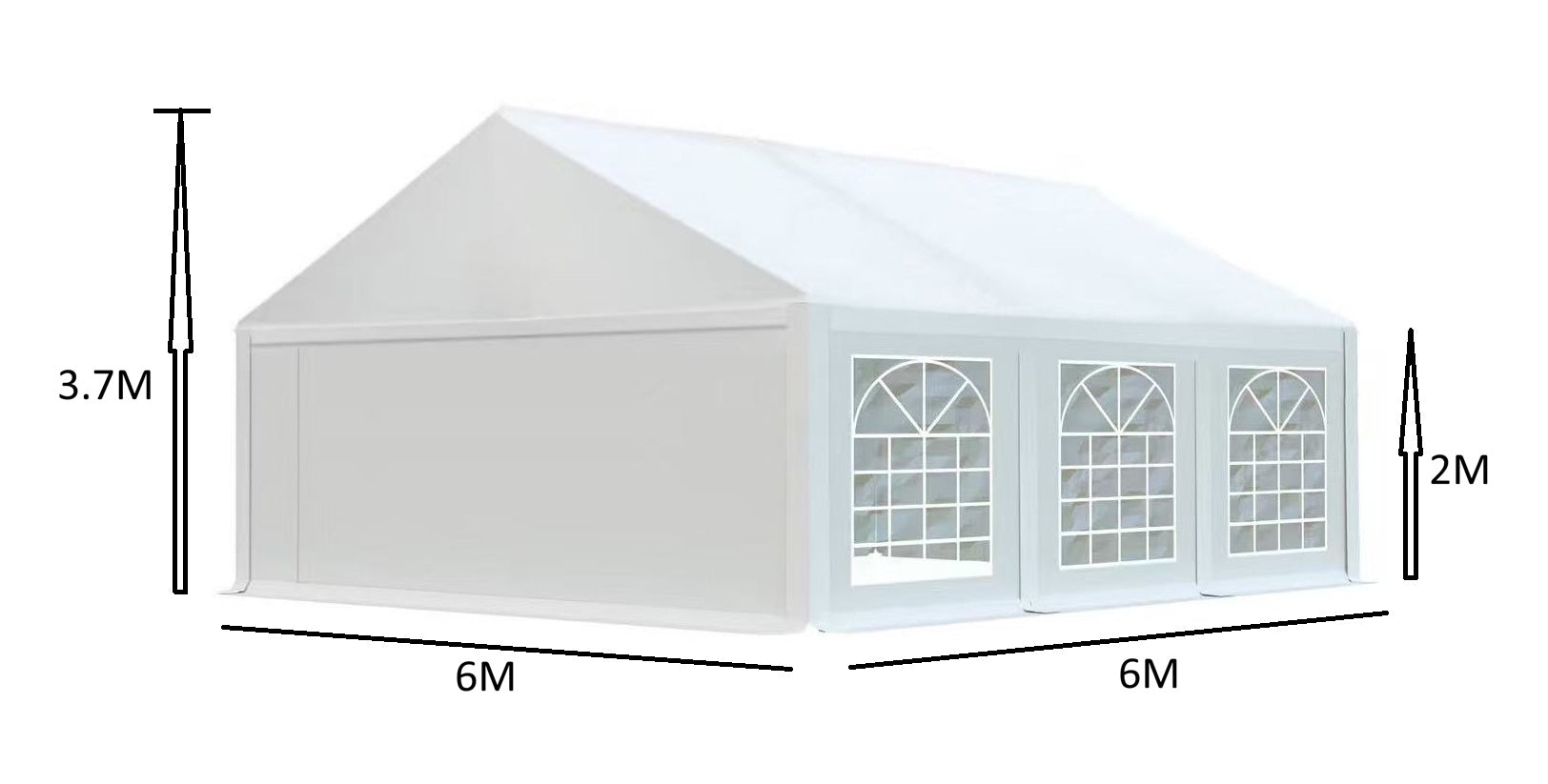 אוהל לאירועים 6X6 פרמיום PVC חזק במיוחד TENT-PRO