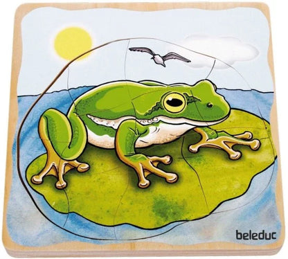 פאזל צפרדע 5 ב 1 עם 28 חלקים מעץ 17053 BELEDUC