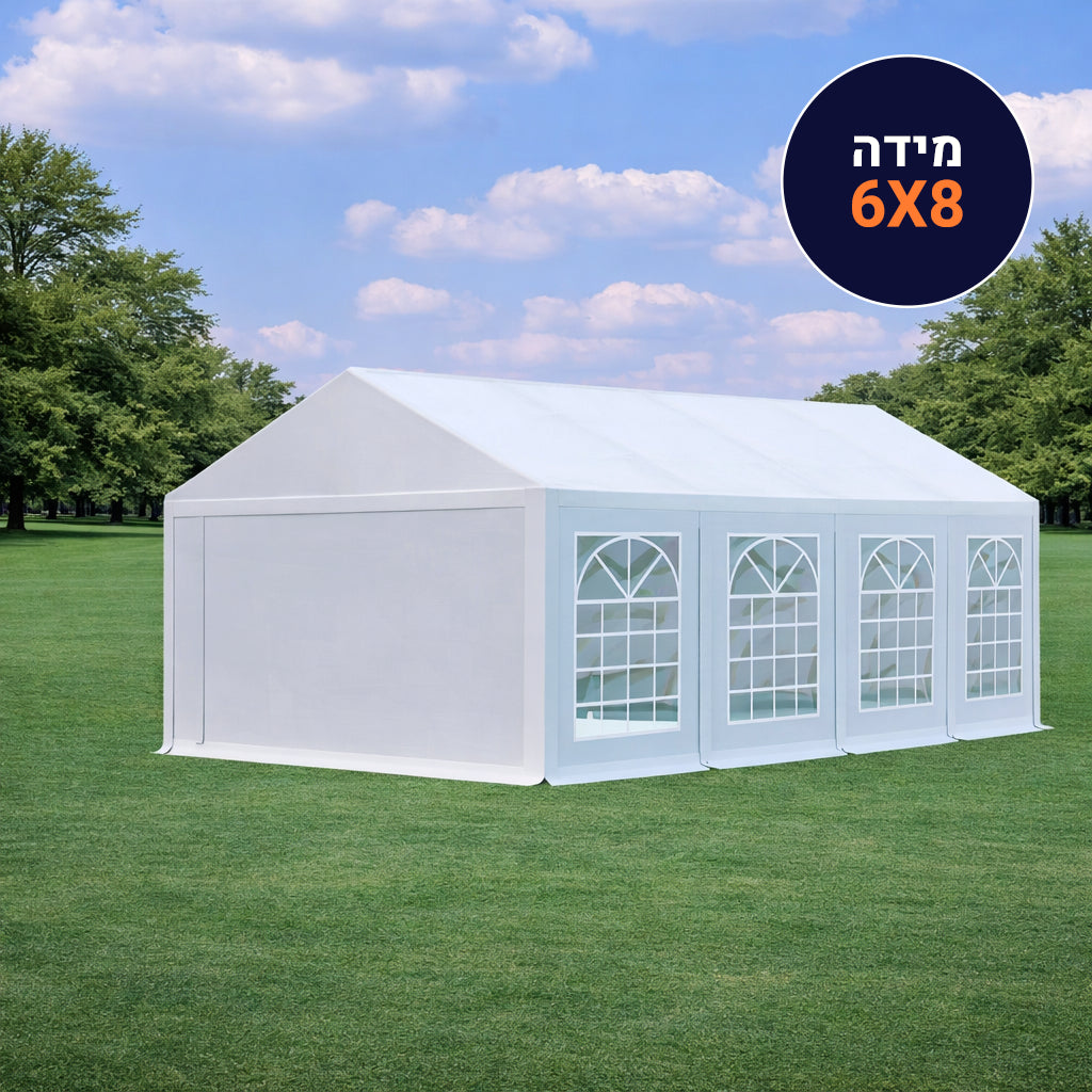 אוהל לאירועים 6X8 פרמיום PVC חזק במיוחד TENT-PRO