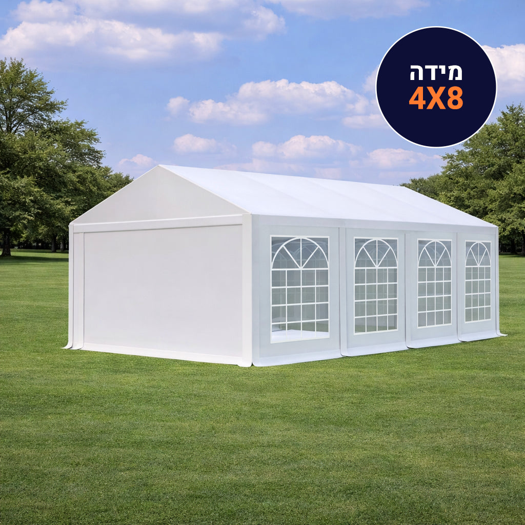אוהל לאירועים 4X8 פרמיום PVC חזק במיוחד TENT-PRO