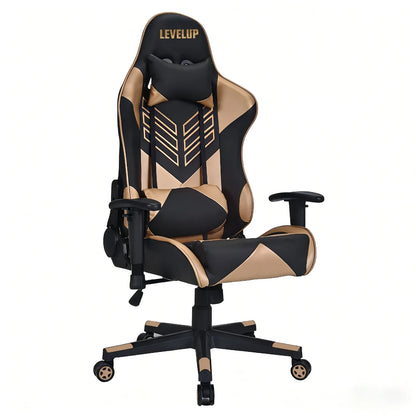 כיסא גיימינג בצבע זהב GOLD7002 מבית LEVEL UP