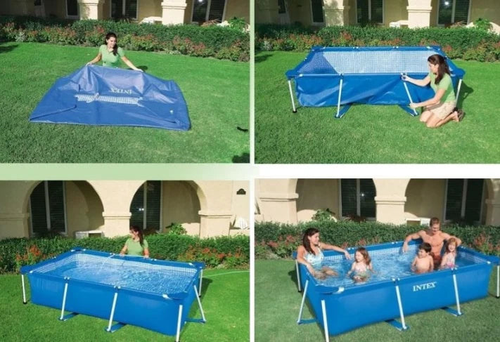בריכת עמודים מלבנית כחולה | 260X160X65 ס"מ | מקט INTEX | 28271