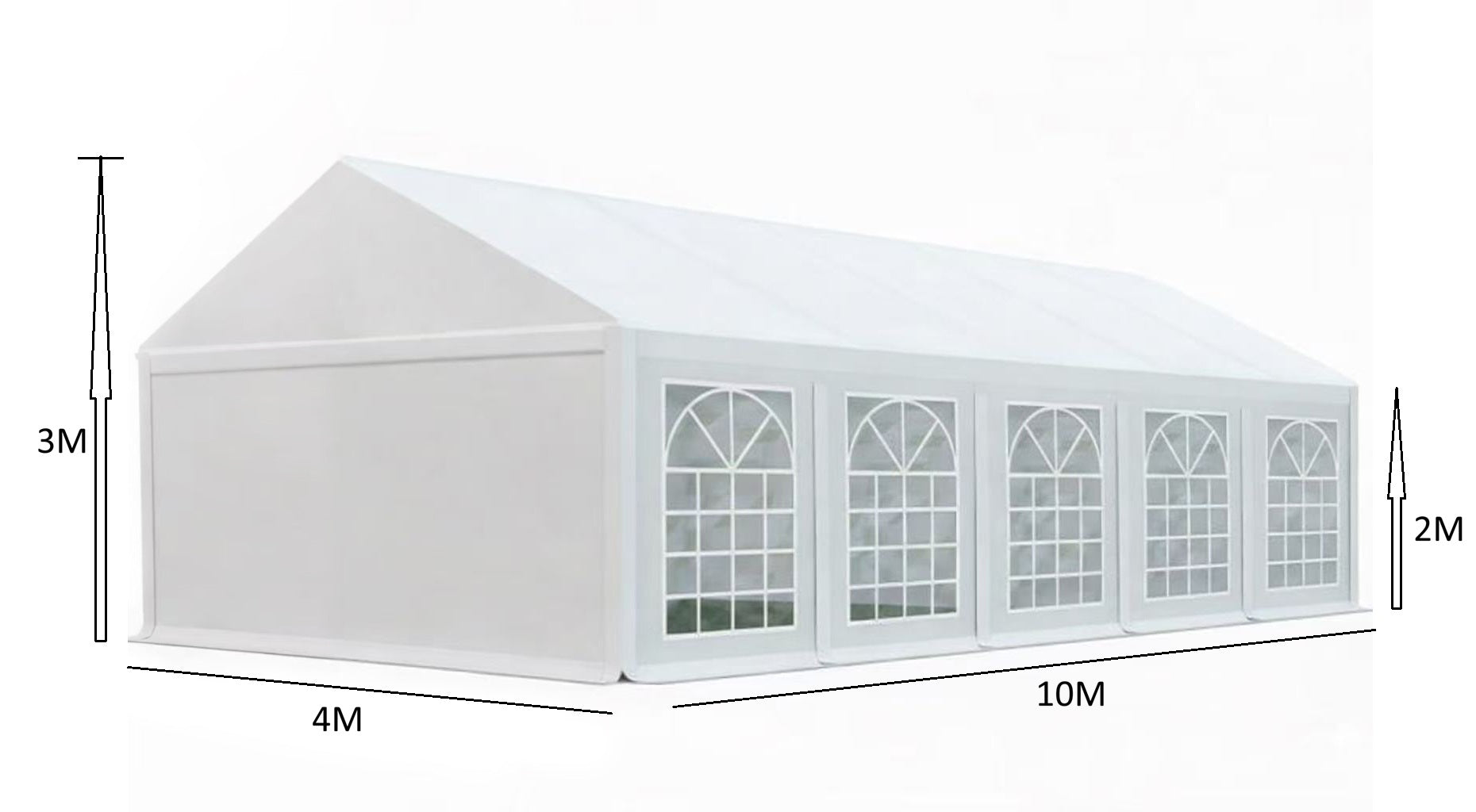 אוהל לאירועים 4X10 פרמיום PVC חזק במיוחד TENT-PRO