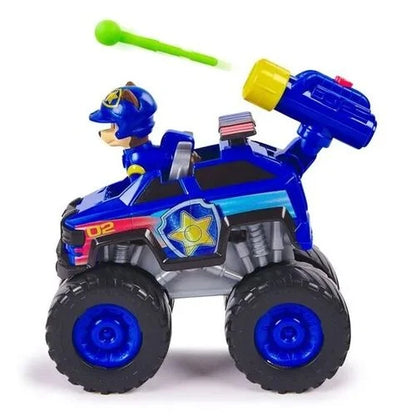 רכב משטרה גלגלי ענק כחול עם תותח יורה חצים ודמות של צ'ייס 5461HB מבית מפרץ ההרפתקאות