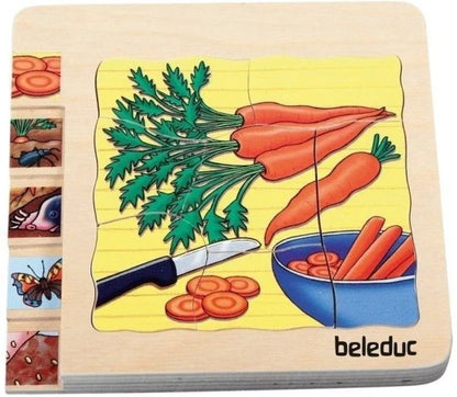 פאזל גזר מעץ 5 ב 1 עם 30 חלקים 17044 BELEDUC