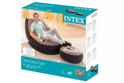 כורסה מתנפחת עם הדום ‎102×137×79‎ ס״מ | INTEX | מק״ט ‎68564‎ | כולל מחזיק כוס מובנה