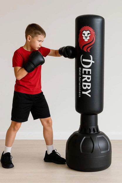 שק אגרוף עומד סינתטי עם מילוי בד 180X30 ס"מ מבית DERBY
