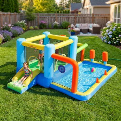 מתקן קפיצה מתנפח עם מגלשה דגם D92093 מבית Doctor Dolphin