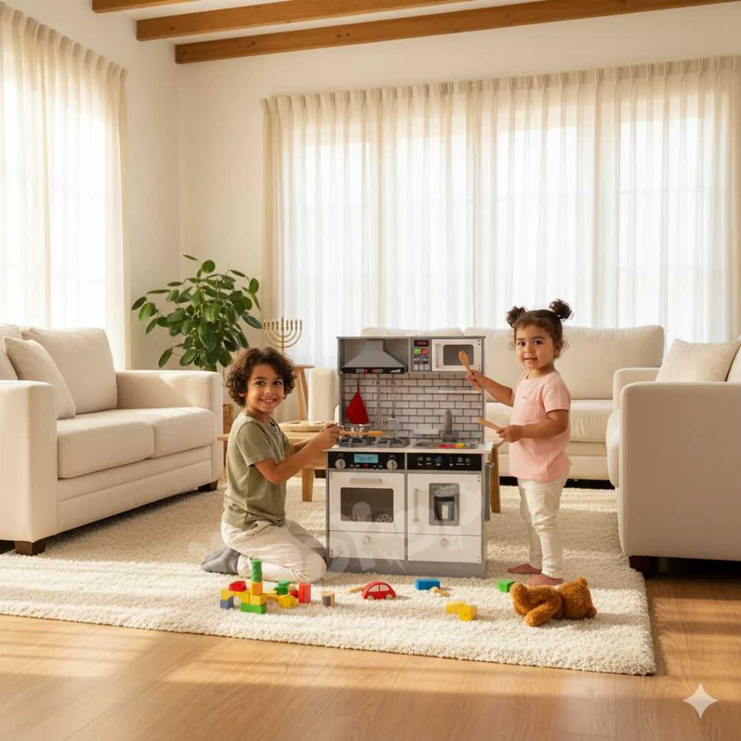 מטבח אלקטרוני לילדים מעץ אדווה W10C493K מבית בית העץ