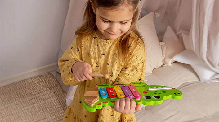 קסילופון תנין מעץ לילדים 51222 מאת בית העץ