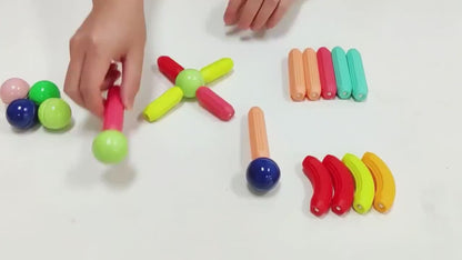 משחק מגנטים מוטות וכדורים גדולים-מגנט קליק