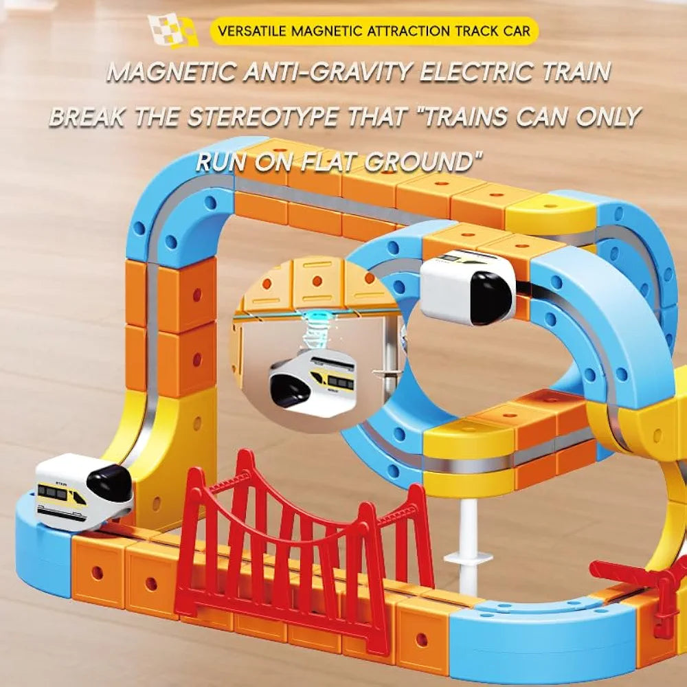 רכבת מגנטית חשמלית איכותית עם מסלול להרכבה (מומלץ לחבר כמה ערכות יחדיו)