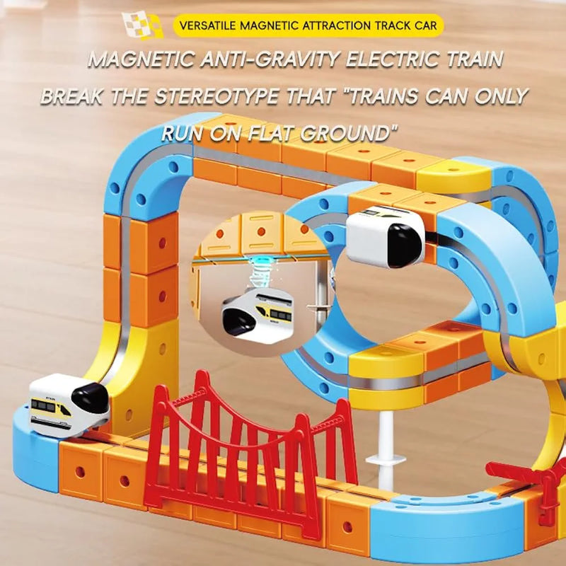 רכבת מגנטית חשמלית איכותית עם מסלול להרכבה (מומלץ לחבר כמה ערכות יחדיו)