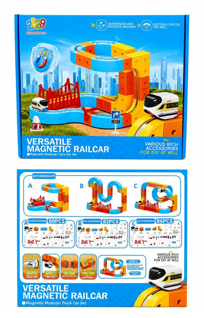 רכבת מגנטית חשמלית איכותית עם מסלול להרכבה (מומלץ לחבר כמה ערכות יחדיו)